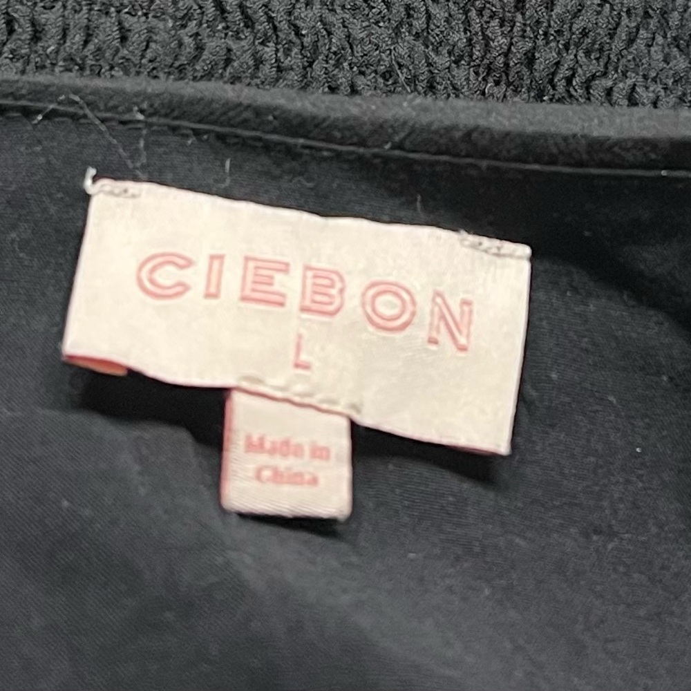 NEW CIEBON Eliza Embroidered A-Line Dress Black 3/4 Sleeve L - Picture 11 of 13